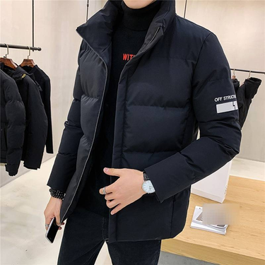 "Men's Oversized Winter Cotton Jacket – Thick Warm Coat With Detachable Collar (Black/Grey/Red, M-5XL)"_voghion.com