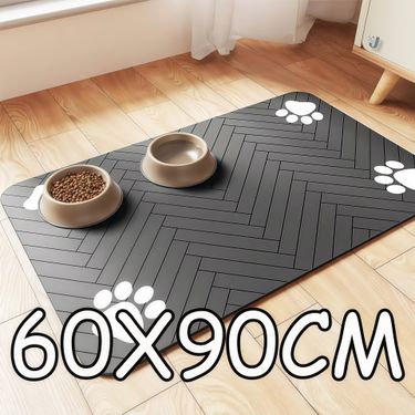 60X90CM Dog Feeding Food With Waterproof Rubber Base Quick-Drying Water Mat For Dogs And Cats By PawParty Store_voghion.com