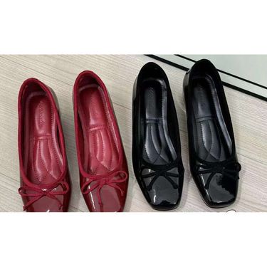French Ballet Single Shoes 2024 Summer New Mary Jane High Heels Red Leather Shoes_voghion.com