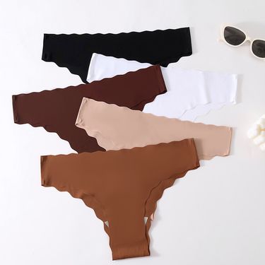 Women's Intimates thongs ice silk underwear women's pure cotton crotch low waist sexy thongs fun bikini briefs_voghion.com