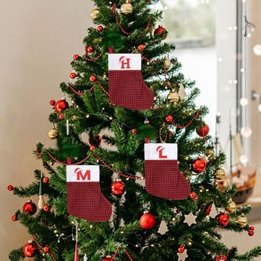 001 Cross-Border Red English Letters Christmas Socks Small Ornaments Party Decorations Children's Gift Bags_voghion.com