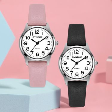 SYNOKE children's watch, simple and fashionable quartz watch strap for boys and girls, digital face primary school student watch_voghion.com