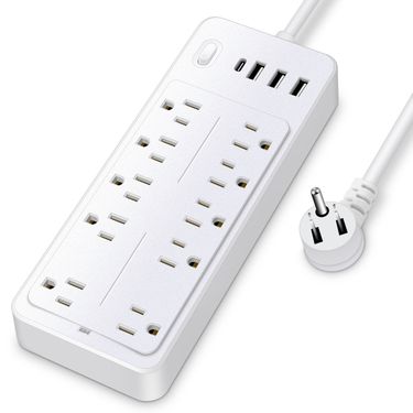 Travel-Specific American Standard US Canada Plug Socket Power Strip 8-Outlet Extension Cord For Overseas Regions_voghion.com