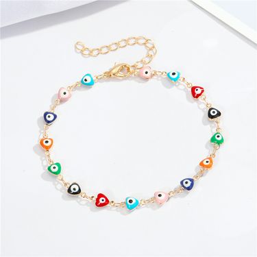 European and American cross border new jewelry personality color irregular shape anklet peach heart round teardrop shape foot ornaments_voghion.com