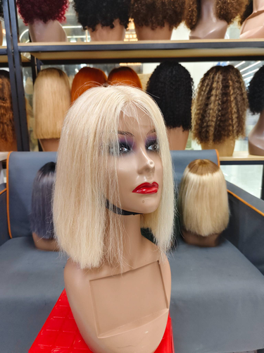 Special color 100% human hair Short bob 2x6 lace closure wig density 200% for woman_voghion.com