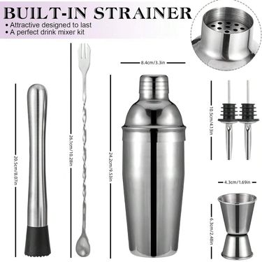 Glass Milk Tea Hand Cranked Set Cocktail Shaker Cup_voghion.com