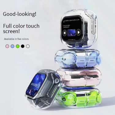 Hook-On Earphones Hook-On Earphones Screen Bluetooth Headset Air Max Fully Transparent Digital Display Multi Function Battery Life Computer Headset_voghion.com
