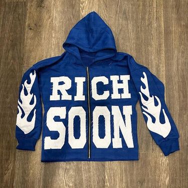 Letter Print Zipper Cardigan Casual Personality Trend High Street Hip Hop Style Men And Women Sweatshirt_voghion.com