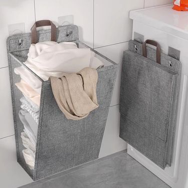 New Practical Wall-Mounted Clothes Foldable Household Dormitory Multi-Functional Laundry Basket Factory_voghion.com