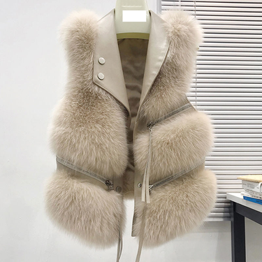 Women's Clothing Fur vest women's short coat slim fit fashionable young style winter all match splicing fox fur winter_voghion.com
