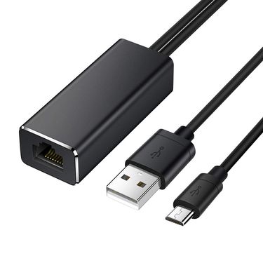 Ethernet Adapter for Fire TV Stick Google Home Mini Chromecast Ultra 2 1 Audio Micro USB to RJ45 with USB Power Supply_voghion.com