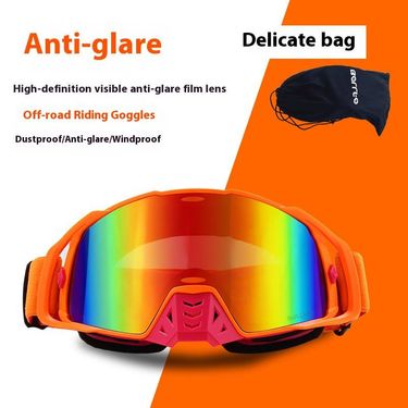 Unisex Motorcycle Windproof Goggles With Interchangeable Lenses – UV Protection, Anti-Fog, For Cycling, Skiing & Outdoor Sports_voghion.com