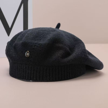 Selected Hat Children Korean Style Face Enhancing Small Beret Warm Woolen Painter Winter Versatile Big Head Circumference Knitted_voghion.com
