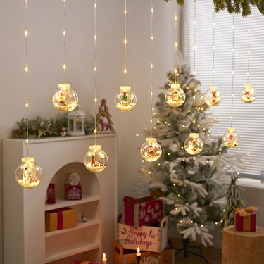 Christmas Wish Ball Curtain Lights - Romantic Holiday LED Decor For Windows, Shops & Display, Warm & Colorful Mix, Energy-Efficient G5 Bulbs_voghion.com