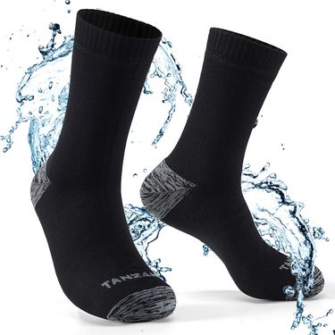 Waterproof Soc for Men Warm Snow Thermal Sports Sock PORELLE MEMBRANES Snowboard Cycg Ski Bicycle Winter Black Blue_voghion.com