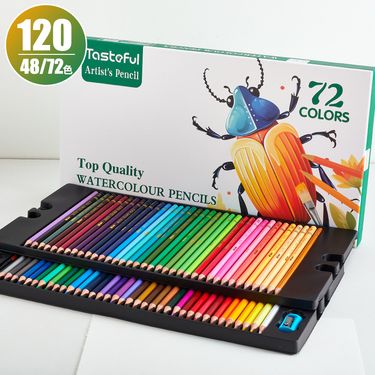 Professional Watercolor Pencils Set Of 120 Colors - Wooden Case, 4B Soft Core, Vibrant & Blendable For Artists, Sketching & Coloring Books_voghion.com