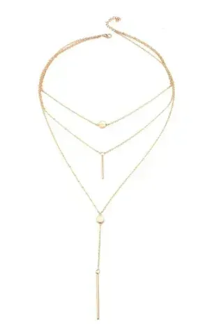 Ready Stock Delysia King Multi layered Small Round Dot Pendant Fashion Necklace for Women_voghion.com