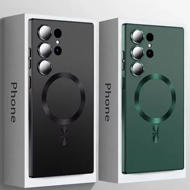 Matte Case For Samsung Galaxy S25 S24 S23 S21 S20 FE S22 Plus Note 20 Ultra Magnetic Wireless Charging Cover_voghion.com