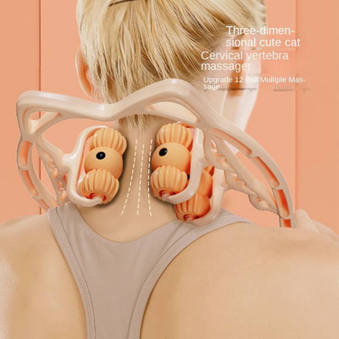 Kayspeed Neck Magnetic Stone Vertebrae Massage Clamp Relax Muscle 12 Ball Roller Exercise Leg Massage EA1_voghion.com