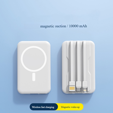 MFi Certified Magnetic Wireless Power Bank - 10000mAh With Built-in Cable, 15W Fast Charging For IPhone 12/13/14/15_voghion.com