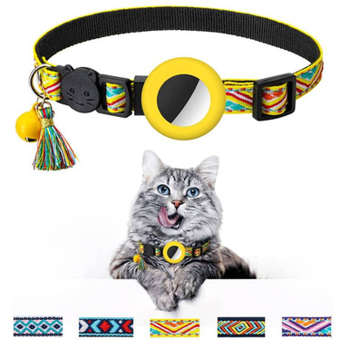 Pet Colored Bell Tassel Collar For Airtag Tracker_voghion.com