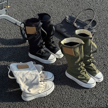 2025 New Women's High-Top Canvas Sneakers_voghion.com