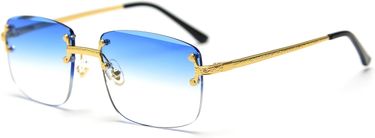 Rimless Gradient Sunglasses For Women Retro Square Parasols Men Girls Frameless Fashion Glasses_voghion.com