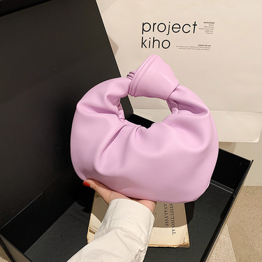 Niche design pleated cloud small bag casual soft leather handbag women 2024 foreign style new round small bag_viptrois.com