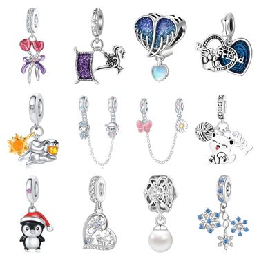Women's Jewelry DIY Jewelry Bracelet Accessories Cat Fish Bone Wool Charm Pendant Beads Safety Chain Copper Plated Silver_voghion.com