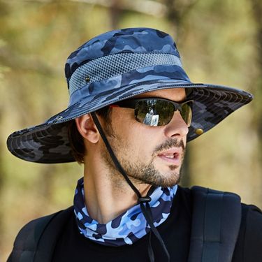Hot Sale Bucket Men Women Camouflage Breathable Anti-UV Outdoor Suns Hiking Camping Fishing Beach Travel Hat Wide Brim Panama_voghion.com