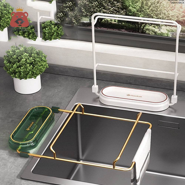 Kitchen green gold drain sink strainer rack with 50 nets_voghion.com