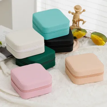 Portable Jewelry Storage Box Travel Organizer Jewelry Case PU Leather Storage Earrings Necklace Ring Jewelry Organizer Display_voghion.com
