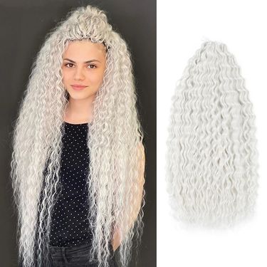 Unisex chemical fiber Deep Wave Bulk hair crochet hair deep loose tail curly hair wave curly hair_voghion.com