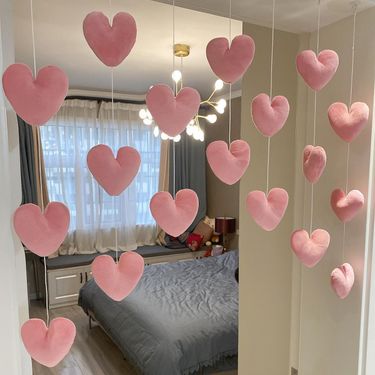 Heart-shaped Cute Girly Heart String Door Counter Indoor Hanging Decoration Dormitory Partition Curtain_voghion.com