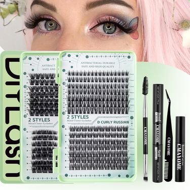 Hot melt single cluster DIY grafting false eyelashes Fox eye cat eye large capacity single cluster false eyelashes_voghion.com