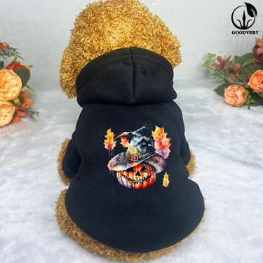 Animal Kangaroo Halloween Pumpkin Designs Solid-Color Pullover Pet Fits Small/Medium Pets, Winter Warm Pullover, Seasonal Pet Clothing_voghion.com