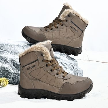 Thickened Suede Oversized Warm Snow Boots Casual Men's Shoes Stylish Versatile_vogvips.com