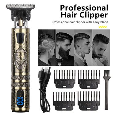 Rechargeable Electric Hair Clippers Carving Gentleman New Hair Salon Home Hair Clipper T9 Oil Head Hair Clipper Bald Artifact_voghion.com