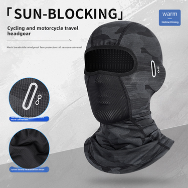 Summer Cycling Mask Breathable Mesh Embossed Quick-Dry Cooling Full Face Sunshade Motorcycle Helmet Liner_voghion.com