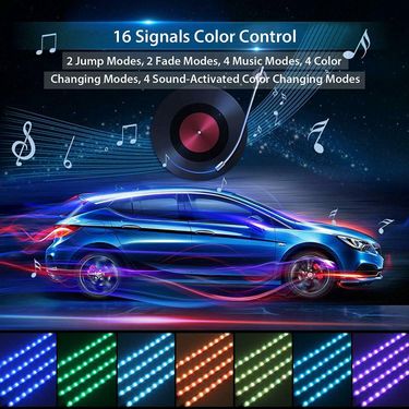 Car LED 12 Lights Colorful Sound Drag Four 48SMD Music With Remote Control USB Foot Atmosphere Light RGB_voghion.com