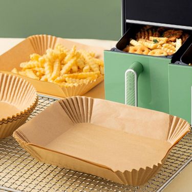 Special Pot Protection No-Wash Air Fryer Rectangular Paper Tray_voghion.com
