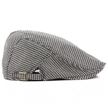 Hot Sale FLAT CAP Newsboy for Black White Plaid Spring Summer Adjustable Men Women Berets Artist Painter Peaked Caps_voghion.com