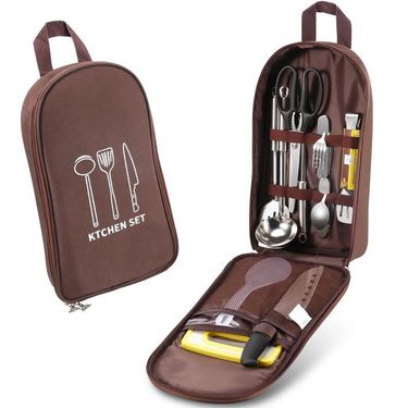 【Made Of Oxford Cloth Material】 Outdoor Travel Tableware Bag, Cutting Tools, Cooking Utensils, Multi Functional Camping_voghion.com
