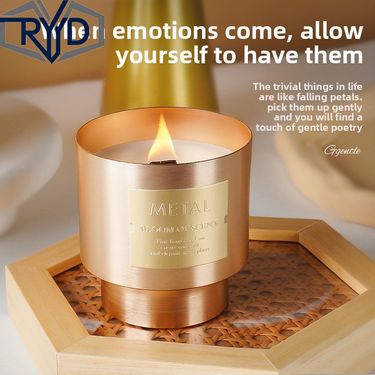 RYYD Light Luxury Tin Can Scented Candle Cup High-End Atmosphere Handmade Soy Wax Fragrance Gift Box Birthday Favor_voghion.com