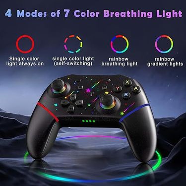 Wireless RGB Gaming Controller | Ergonomic Design, 1200mAh Battery, Support for PC/Android TV | RGB Light & Vibration Feedback for Competitive Gamers_voghion.com