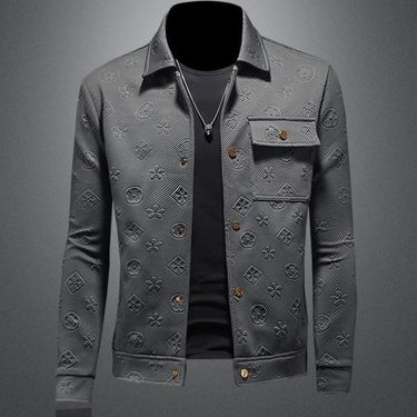 Men's Clothing Light Luxury Fashion Lapel Men's Jacket Slim Fit Spring And Autumn New Style Trend Handsome Jacquard Jacket_voghion.com