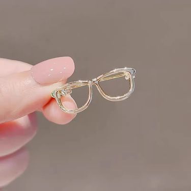Glossy Glasses Brooch Advanced Sense Simple Female Minority Personality Pin Sweater Accessories Chest Anti-exposure Artifact_voghion.com