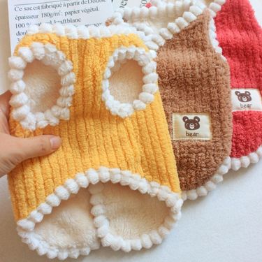 Pet Autumn Winter Puppy Outfit Teddy Bichon Cat Clothes Dog Corduroy Vest_voghion.com