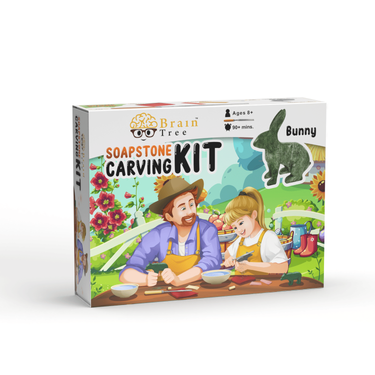 Bunny Soapstone Carving Kit: Safe and Fun DIY Craft for Kids and Adults_voghion.com