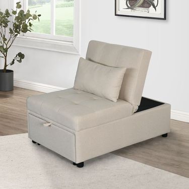 Folding Ottoman Sofa Bed Beige Dropshipping Products_voghion.com